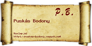 Puskás Bodony névjegykártya